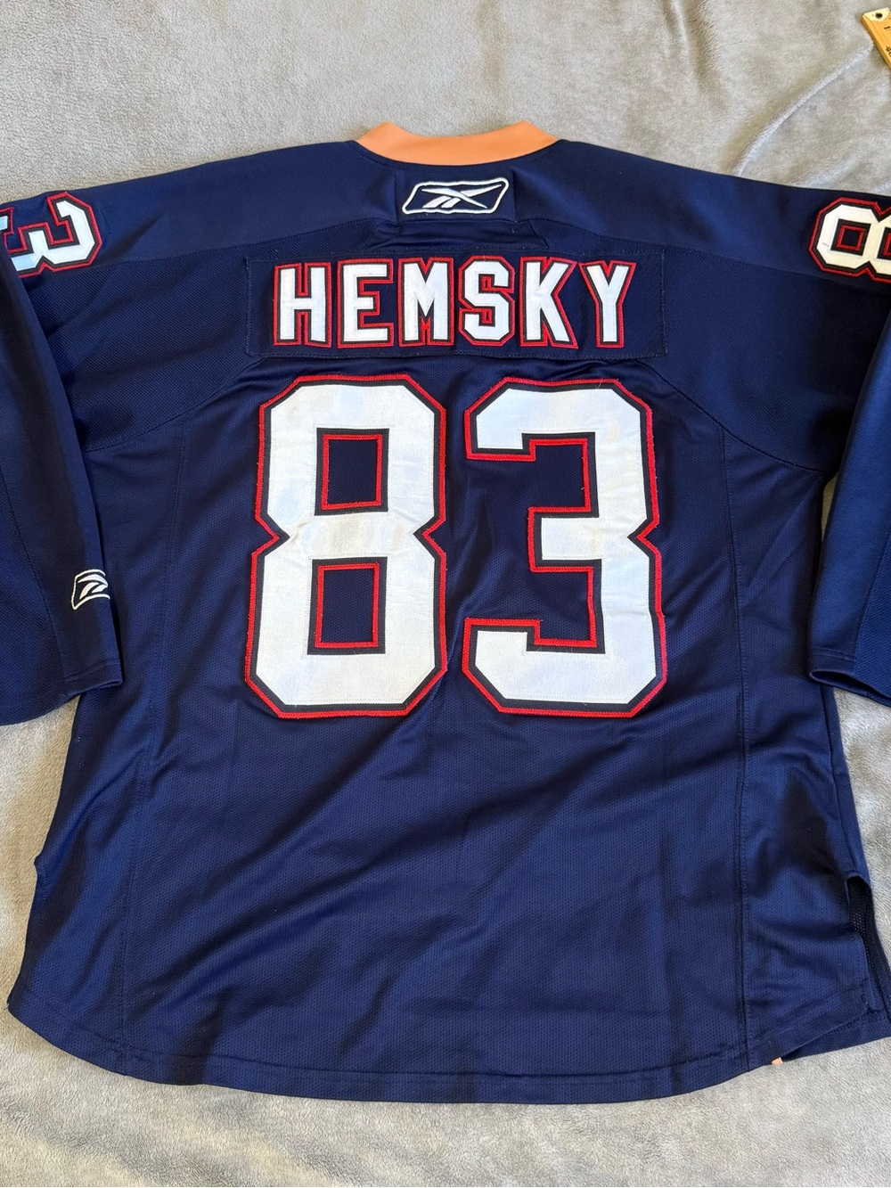 Vintage Oilers Jersey Edmonton Hemsky NHL Reebok Hockey Navy CCM Large